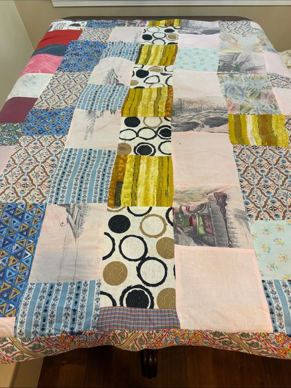 Handmade Vintage Patchwork Cotton Quilt